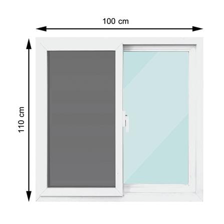 หน้าต่างบานเลื่อน UPVC S-S มุ้ง AZLE-EURO FRAME 100x110 ซม. สีขาว_0
