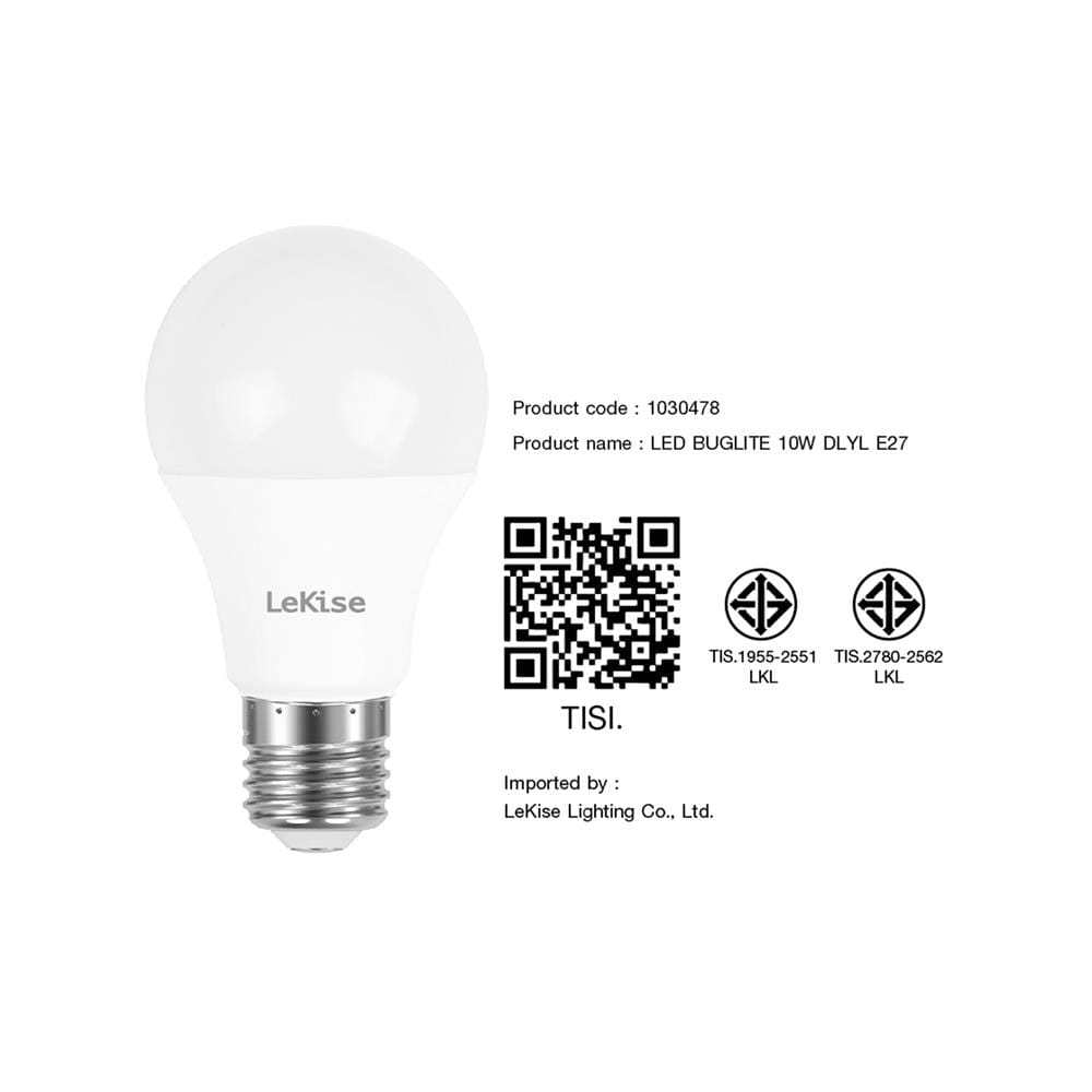 หลอด LED LEKISE BUGLITE 10 วัตต์ DAYLIGHT/YELLOW E27