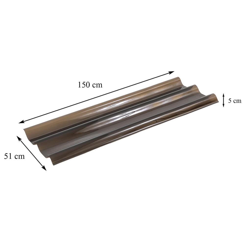 แผ่นโปร่งแสง ลอนคู่ ผิวเรียบ SUNSHIELD 1.2 มม. 0.51X1.5 ม. สีชา