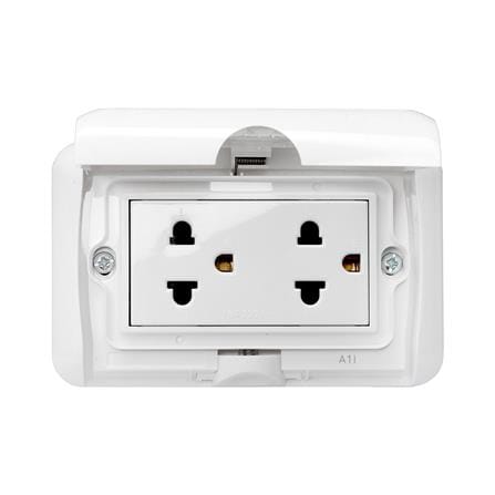 หน้ากากกันน้ำ HACO 3 ช่อง PR W222R/S-E20 สีขาว_1