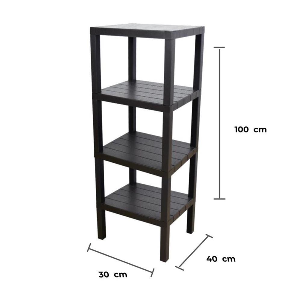 ชั้นวางของ 4 ชั้น STACKO BRICK 30x40x100 ซม. สีน้ำตาล