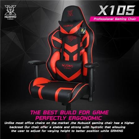 เก้าอี้เกมมิ่ง NUBWO NBCH-X105 สีดำ/แดง_7