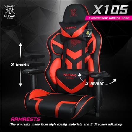 เก้าอี้เกมมิ่ง NUBWO NBCH-X105 สีดำ/แดง_8