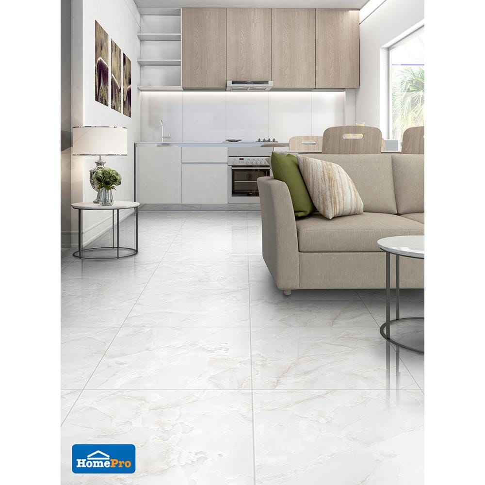 กระเบื้องพื้น 60x60 ซม. COTTO โซนิคมาร์เบิล เทา(HYG)  PM 1.44M2