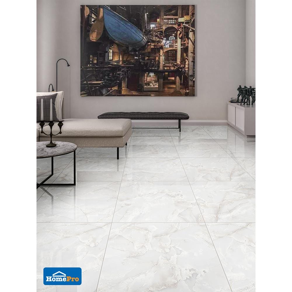 กระเบื้องพื้น 60x60 ซม. COTTO โซนิคมาร์เบิล เทา(HYG)  PM 1.44M2