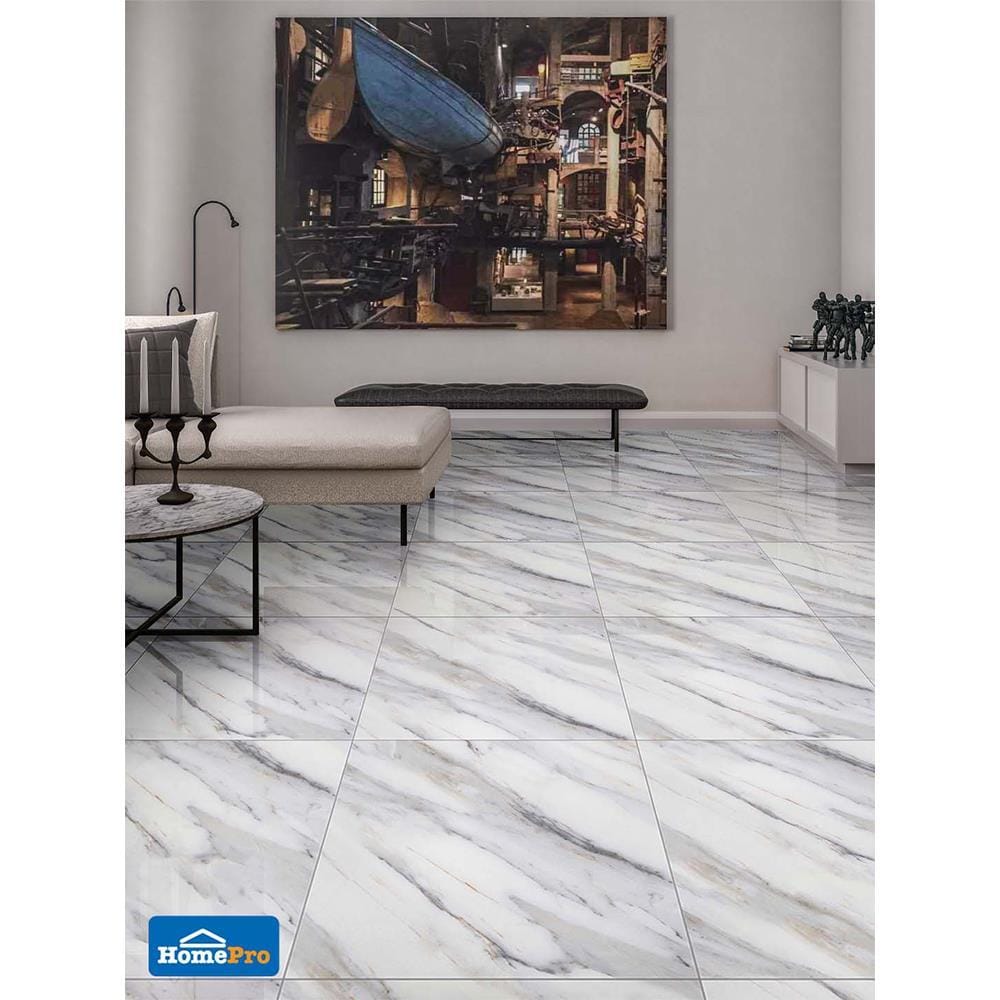 กระเบื้องพื้น 60x60 ซม.COTTO แมกซ์มาร์เบิล เทา (HYG) PM 1.44M2
