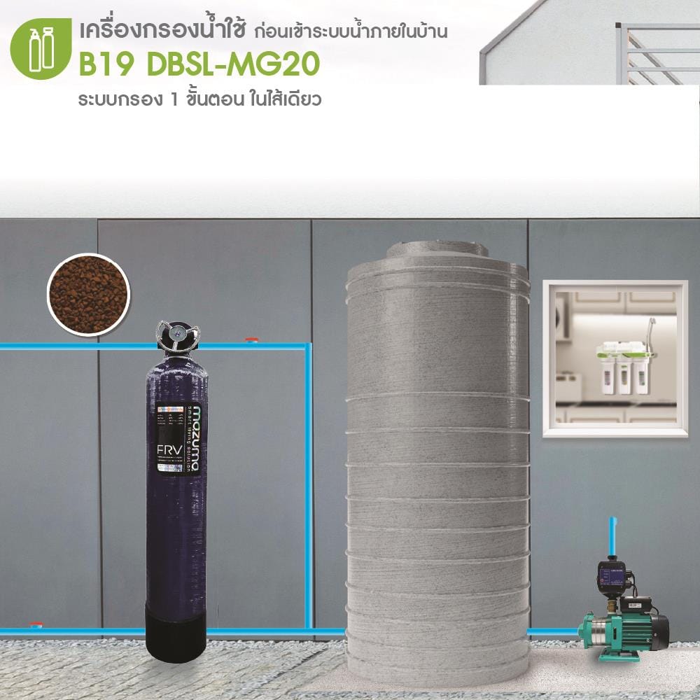 เครื่องกรองน้ำใช้ MAZUMA B19 DBSL-MG20