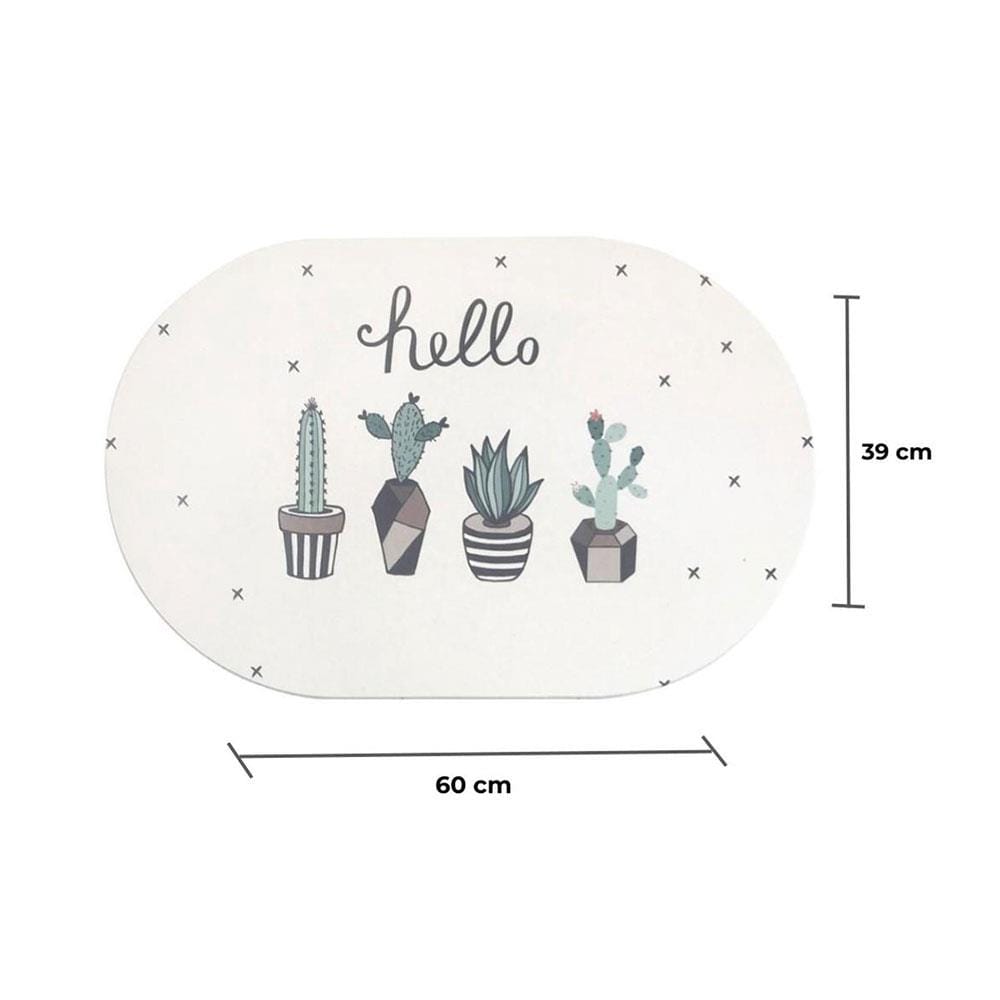พรมหินเช็ดเท้า HOME LIVING STYLE CACTUS 39X60 ซม. สีเขียว