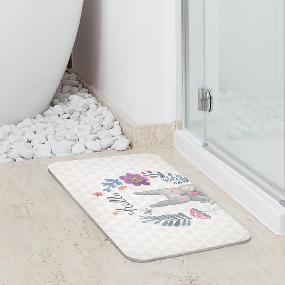 พรมหินเช็ดเท้า HOME LIVING STYLE RABBIT 39X60 ซม. สีเทา