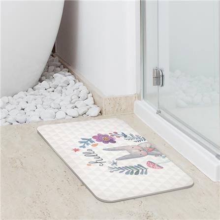 พรมหินเช็ดเท้า HOME LIVING STYLE RABBIT 39X60 ซม. สีเทา_2