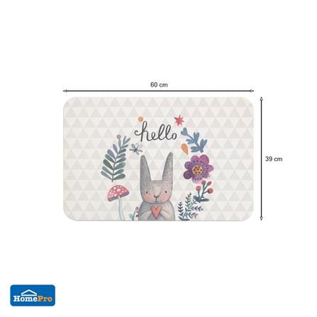 พรมหินเช็ดเท้า HOME LIVING STYLE RABBIT 39X60 ซม. สีเทา_4