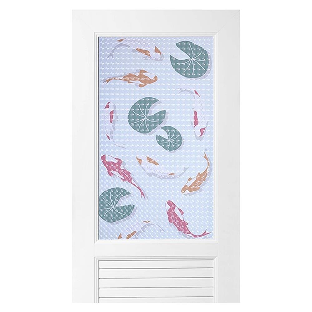 ประตูห้องน้ำ UPVC AZLE AZ111 KOI FISH  70X200 ซม. สีขาว พร้อมวงกบ ไม่เจาะลูกบิด