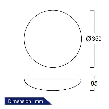 ไฟเพดาน LED LUMAX 03-A0270 14 นิ้ว 20 วัตต์ DAYLIGHT/COOL WHITE/WARM WHITE สีขาว_5