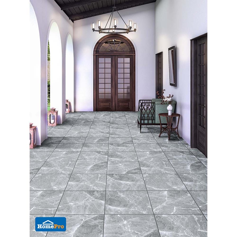 กระเบื้องพื้นพอร์ซเลน  16x16 นิ้ว COTTO อวาลอน เทา ExC PM 0.96M2