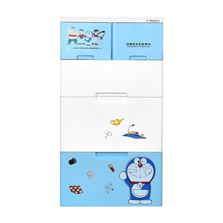 ตู้ลิ้นชัก 4 ชั้น STACKO 58X38X109 ซม. โดราเอมอน สีฟ้า_1