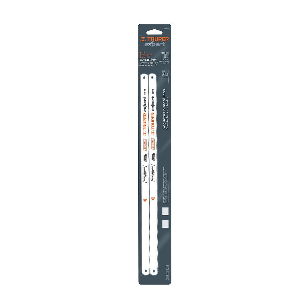 ใบเลื่อยตัดเหล็ก TRUPER 18TPI (SBI-18/2) 2 ชิ้น/ชุด