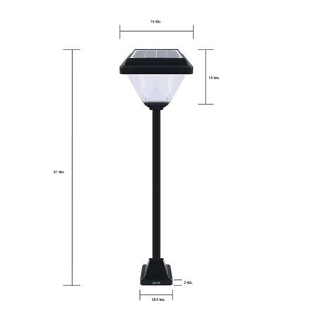 ไฟหัวเสา SOLAR EVE 595545 2 วัตต์ COOLWHITE DAYLIGHT WARMWHITE สีดำ_4