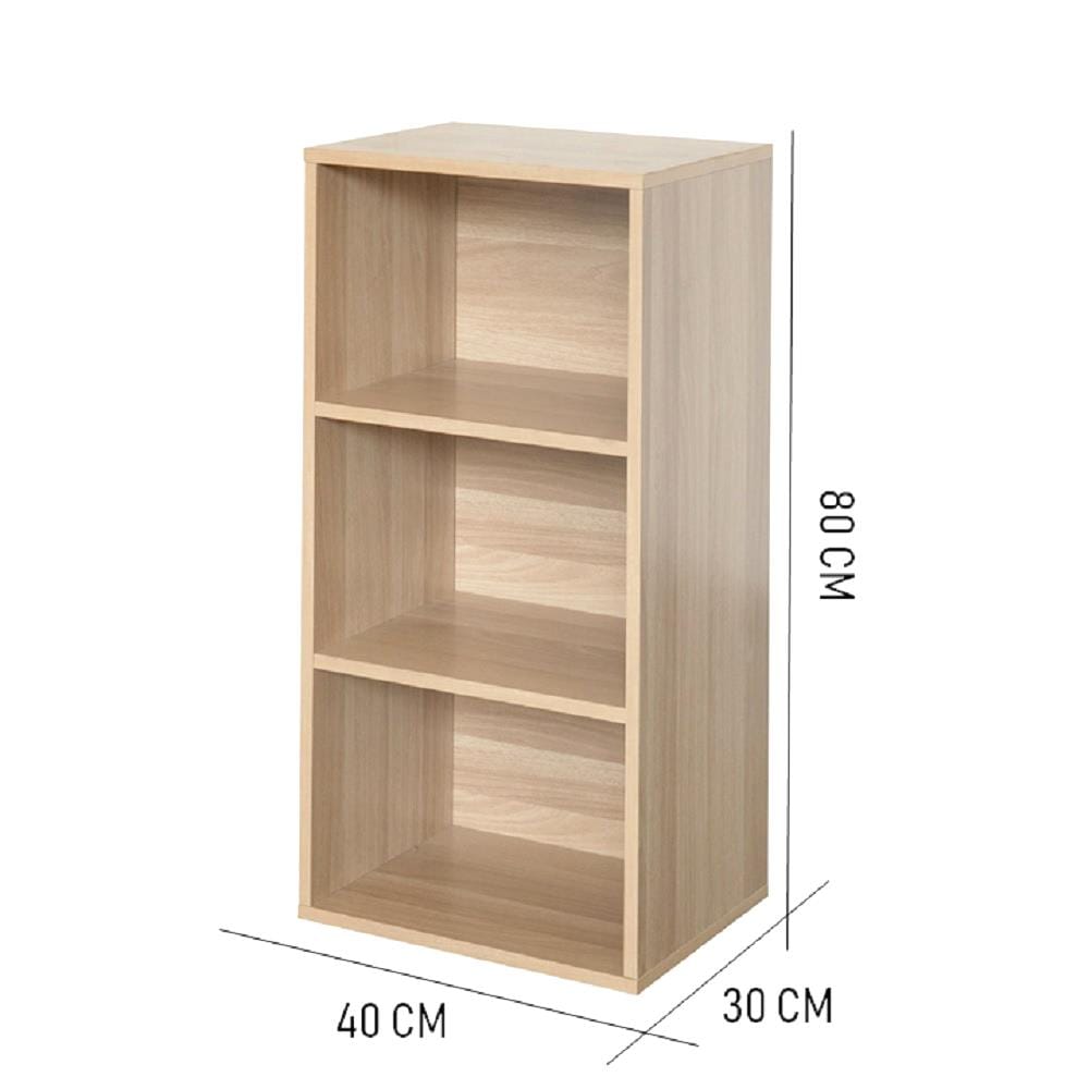 ตู้เตี้ยบานโล่ง 3 ช่อง FURDINI FINN 40 ซม. สีไวท์โอ๊ค