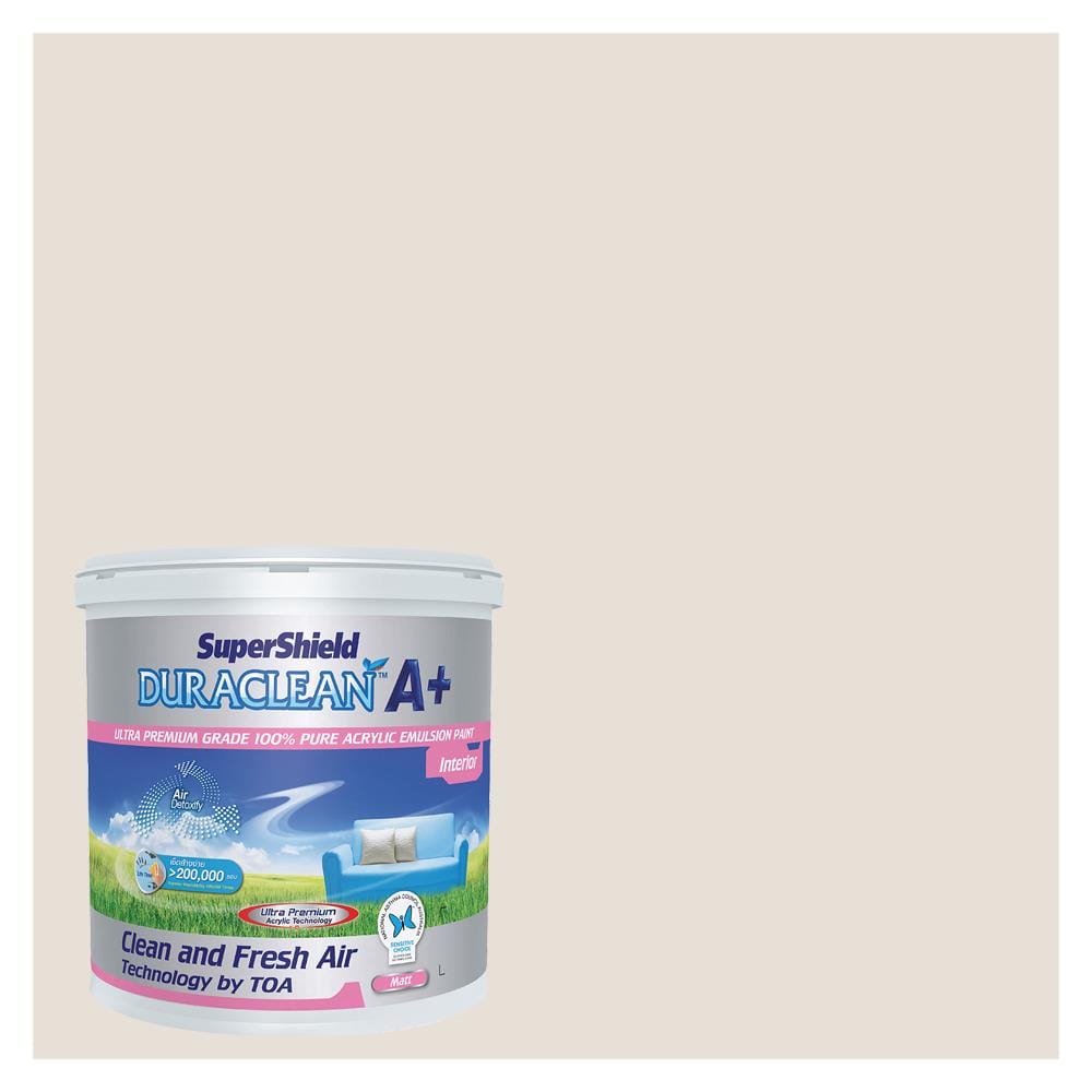 สีน้ำทาภายใน TOA SUPERSHIELD DURACLEAN A PLUS #8764 สี LAMB'S WOOL ด้าน  2.5 แกลลอน