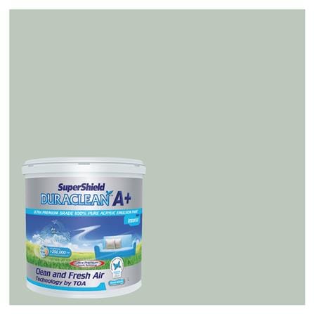 สีน้ำทาภายใน TOA SUPERSHIELD DURACLEAN A PLUS #8370 สี RAIN MIST กึ่งเงา 2.5 แกลลอน_0