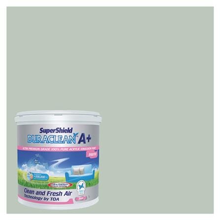 สีน้ำทาภายใน TOA SUPERSHIELD DURACLEAN A PLUS #8370 สี RAIN MIST ด้าน 2.5 แกลลอน_0