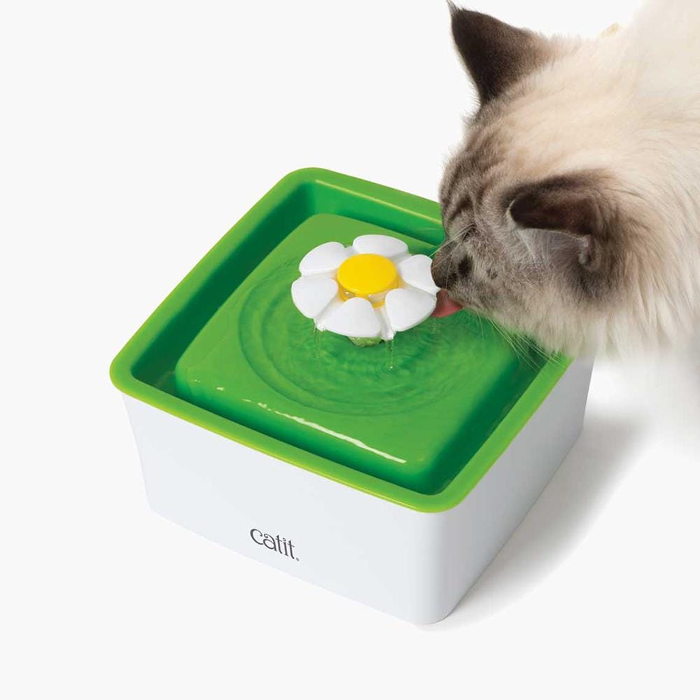 น้ำพุแมว Catit Mini Flower Fountain 1.5L สีเขียว-ขาว