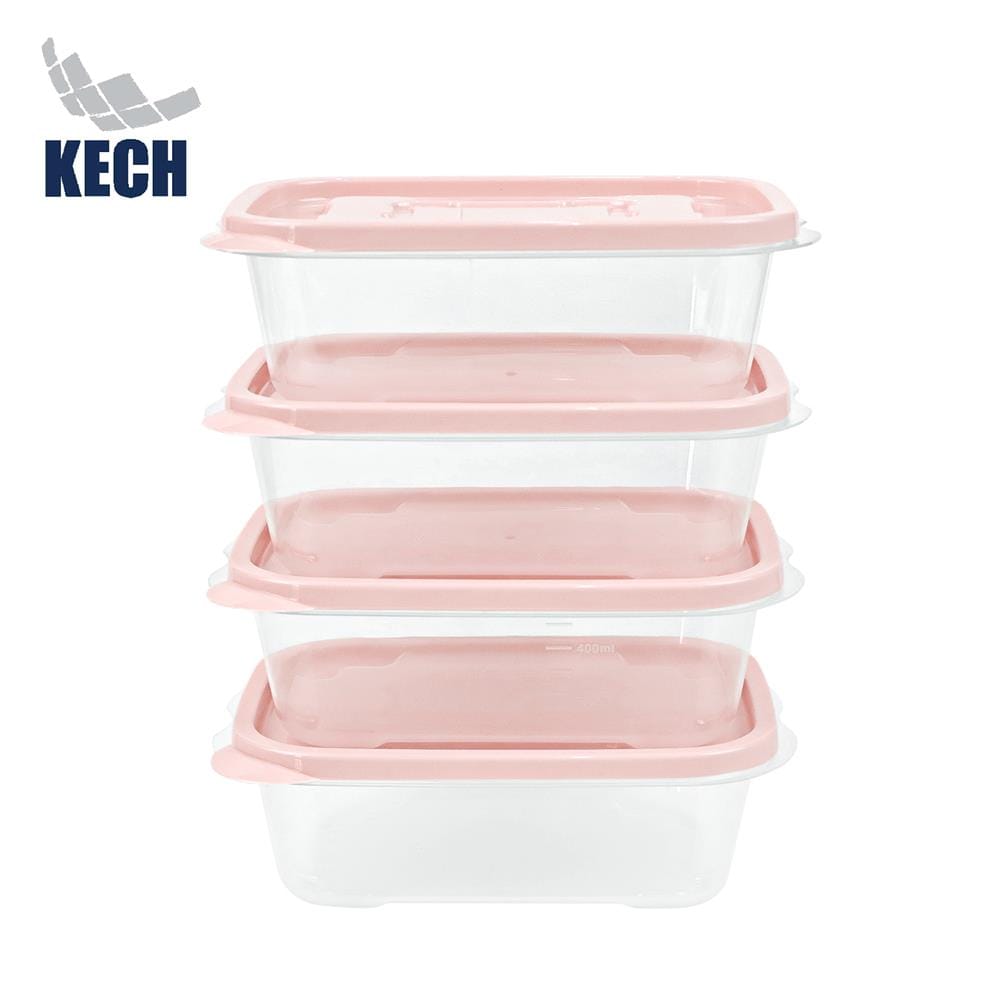 กล่องอาหาร KECH 9001  600 มล. สีชมพู แพ็ก 4 ชิ้น_0