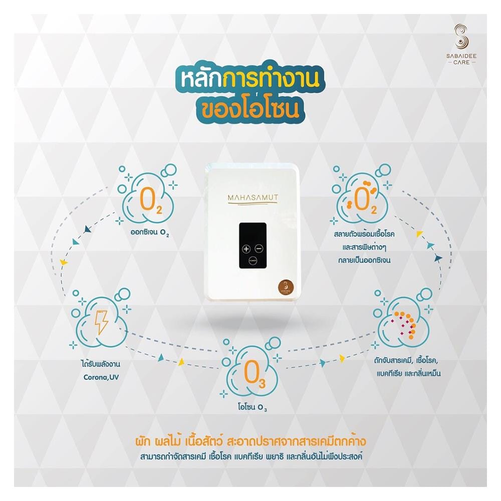 เครื่องผลิตโอโซนและล้างผักผลไม้ SABAIDEE M01
