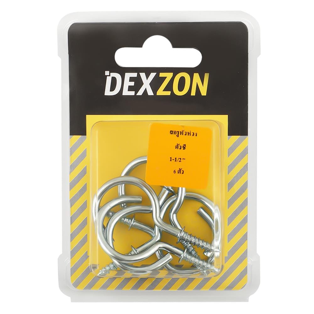 สกรูหัวห่วงตัวซี DEXZON 1-1/2 นิ้ว 6 ตัว