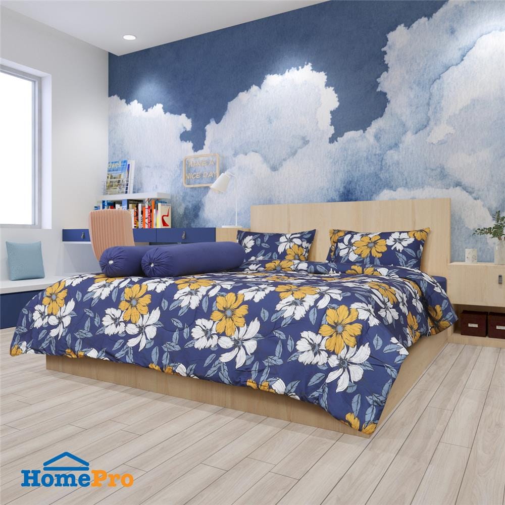 ชุดผ้าปูที่นอน 6 ฟุต 6 ชิ้น ME LIVING TAWAN สีกรมท่า