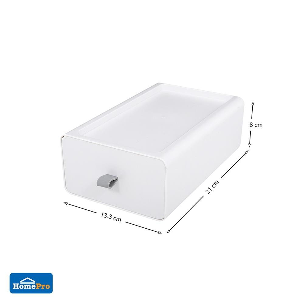 กล่องลิ้นชักเล็ก STACKO CUBE S 13.3x21x8 ซม. สีขาว