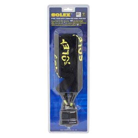 โซ่คล้องทั่วไป พร้อมกุญแจ SOLEX WP50 7 มม. 100 ซม. สีดำ_1