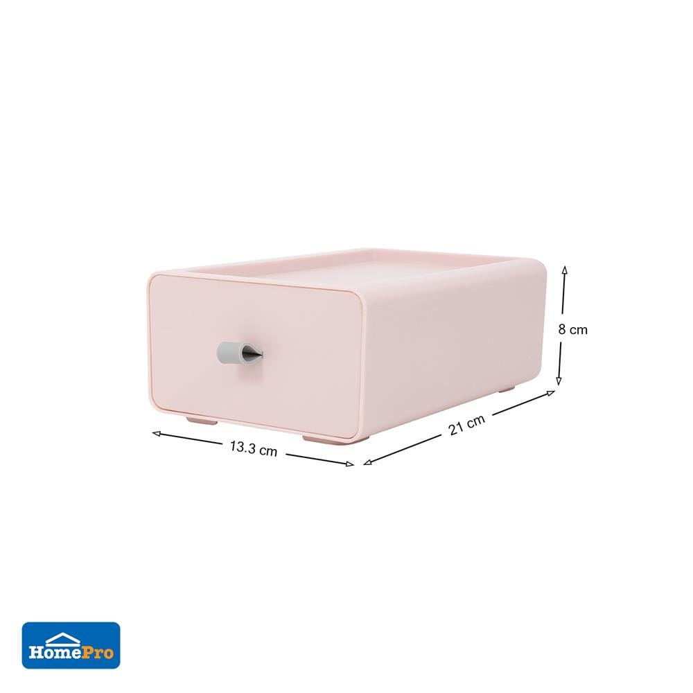 กล่องลิ้นชักเล็ก STACKO CUBE S 13.3x21x8 ซม. สีชมพู