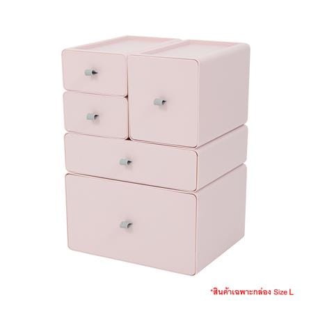 กล่องลิ้นชักเล็ก STACKO CUBE L 13.3x21x15.3 ซม. สีชมพู_5