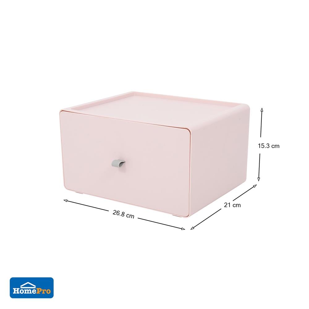 กล่องลิ้นชักเล็ก STACKO CUBE XL 26.8x21x15.3 ซม. สีชมพู