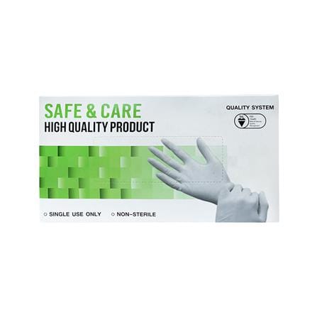 ถุงมือยางไม่มีแป้ง SAFE&CARE ไซซ์ M 100 ชิ้น_1