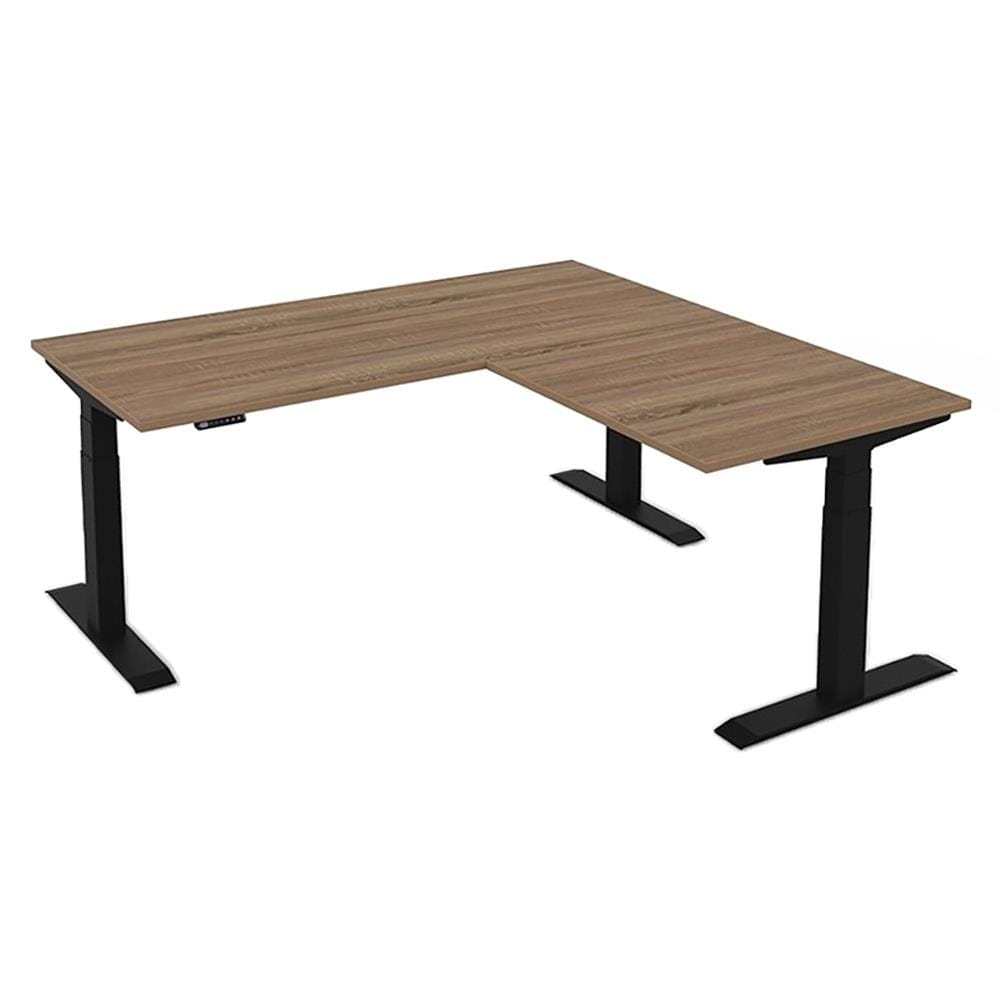 โต๊ะทำงานปรับระดับ ERGOTREND SIT 2 STAND GEN3 L-SHAPE 180 ซม. สี SONOMA/ดำ