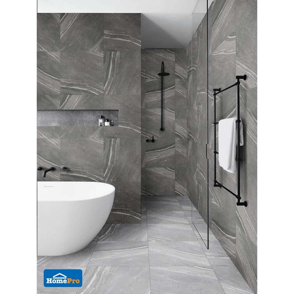 กระเบื้องพื้น 60x60 ซม. COTTO ควีนสโตน กราไฟต์ (HYG)PM 1.44M2