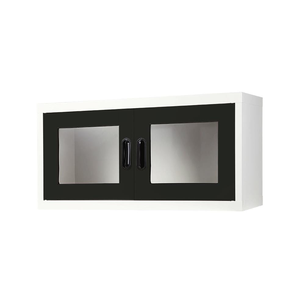 ตู้เหล็กบานเปิดกระจก KIOSK MAX-012 BL สีขาว/ดำ