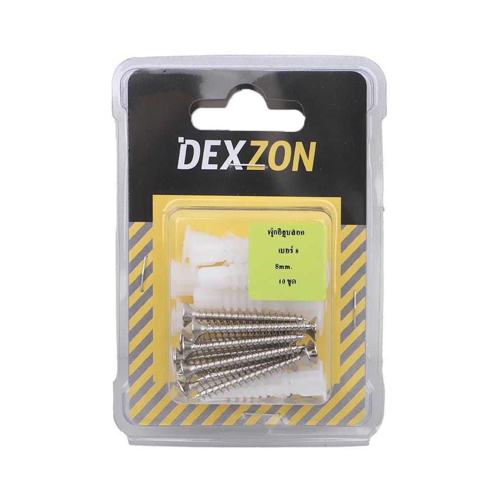 พุกอิฐบล็อกพร้อมสกรู DEXZON HNA-8 8 นิ้ว 10 ตัว