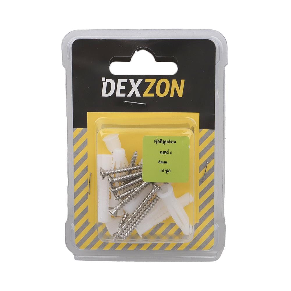พุกอิฐบล็อกพร้อมสกรู DEXZON HNA-6 6 นิ้ว 10 ตัว