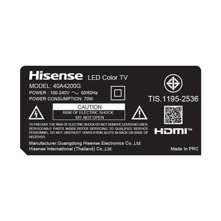 ทีวีแอลอีดี 40 นิ้ว HISENSE (FULL HD, LED, ANDROID TV) 40A4200G_3