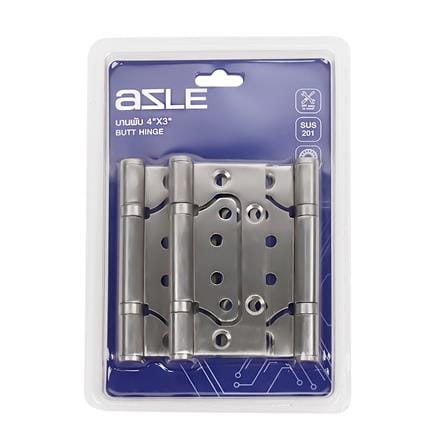 บานพับ 4X3 นิ้ว AZLE 268 ไม่เซาะร่อง สีสเตนเลส แพ็ก 3 ชิ้น_2