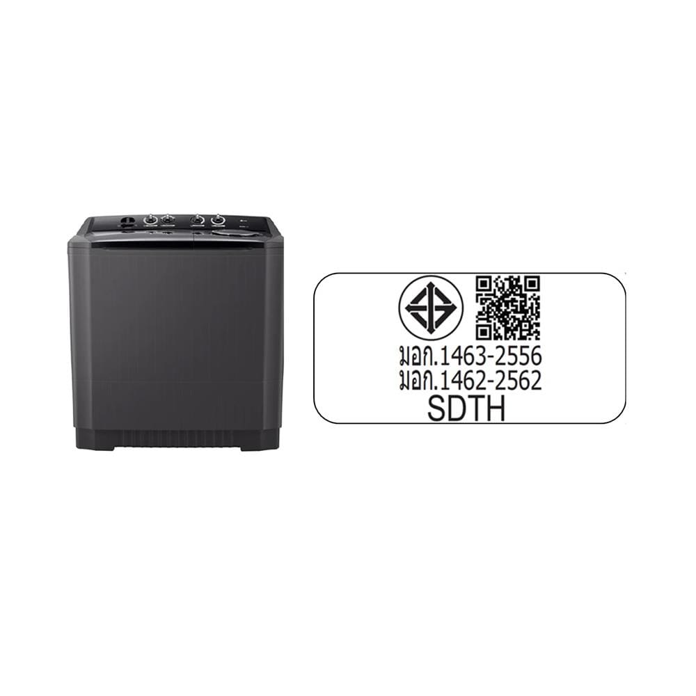 เครื่องซักผ้า 2 ถัง LG TT18NAPG 18 กก. สีดำ