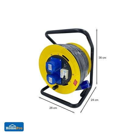 ล้อเก็บสายไฟอุตสหกรรม เพาเวอร์ปลั๊ก ELECKTA ET-BCP30 3600 วัตต์ 30 เมตร สีเหลือง_2