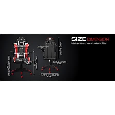D.I.Y. เก้าอี้เกมมิ่ง SIGNO BAROCK GC-202BW สีดำ/ขาว_13