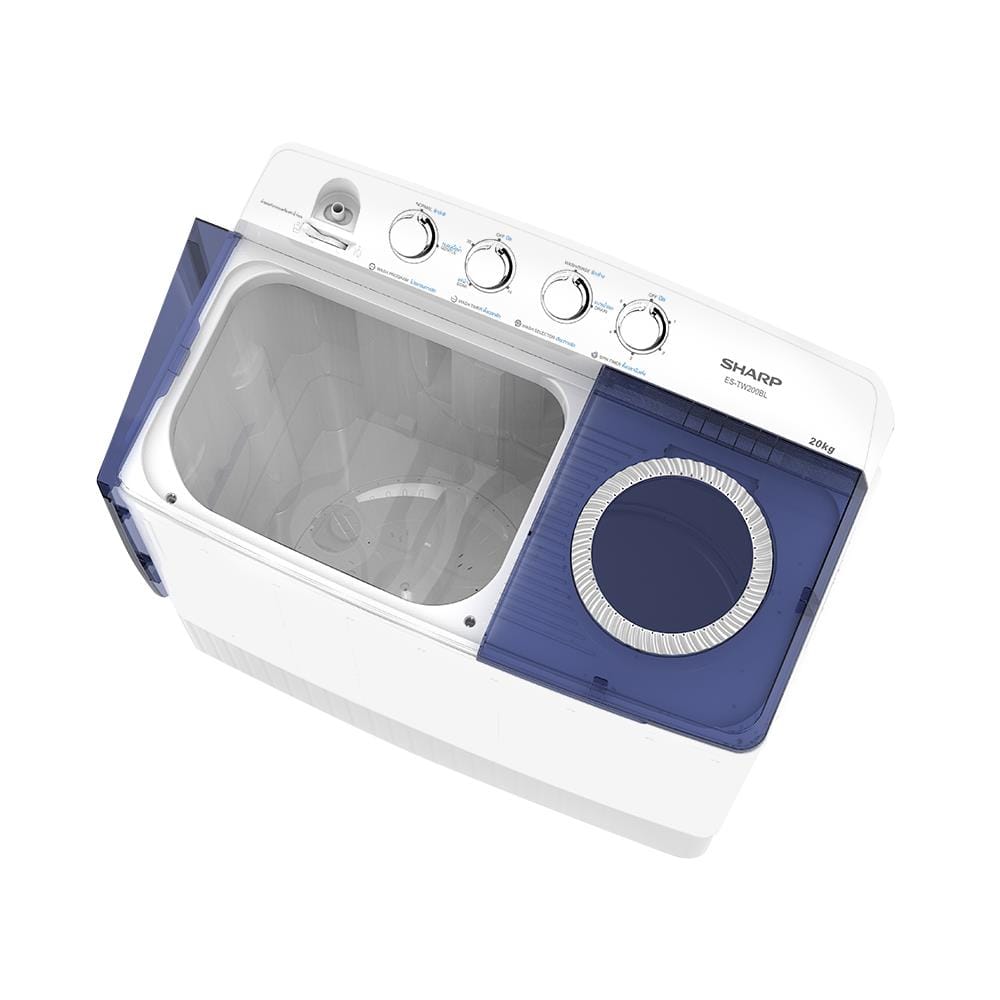 เครื่องซักผ้า 2 ถัง SHARP ES-TW200BL 20 กก. สีขาว