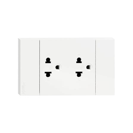ชุดเต้ารับคู่ 3 ขา 2 ช่อง SCHNEIDER  A70426UST_WH  สีขาว_0