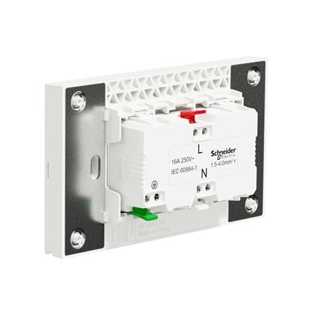 ชุดเต้ารับคู่ 3 ขา 2 ช่อง SCHNEIDER  A70426UST_WH  สีขาว_1