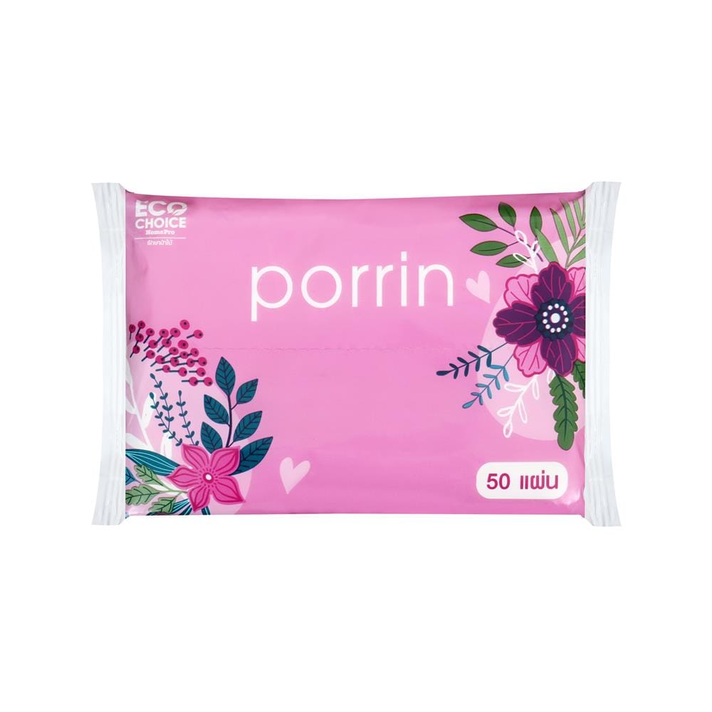 กระดาษเช็ดหน้าPORRIN POCKET PACK 50 แผ่น แพ็ค 6